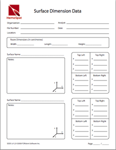 Surface Dimension Data Form