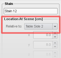 Relative stain location entry